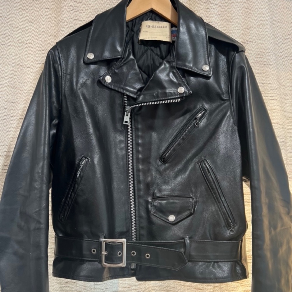 Genuine Vintage Schott NYC Model 418 Leather Jacket Size 42